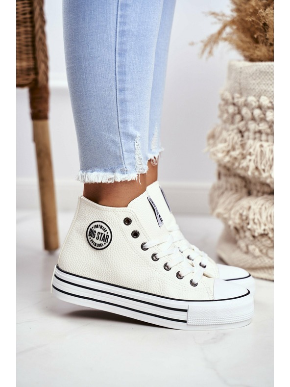 BIG STAR SHOES Ženske visoke tenisice Big Star - bijele