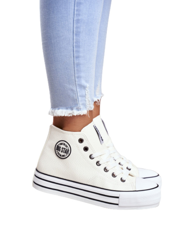 BIG STAR SHOES Ženske visoke tenisice Big Star - bijele