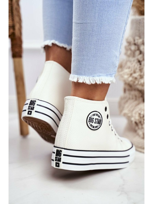 BIG STAR SHOES Ženske visoke tenisice Big Star - bijele