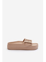 BIG STAR SHOES Ženske pjenaste papuče na platformu s Big Star kopčom bež boje
