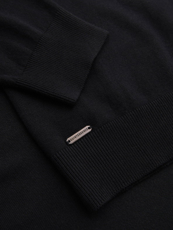 Ombre Clothing Muški pleteni pulover sa strukturiranim točkicama - tamnoplava Ombre odjeća