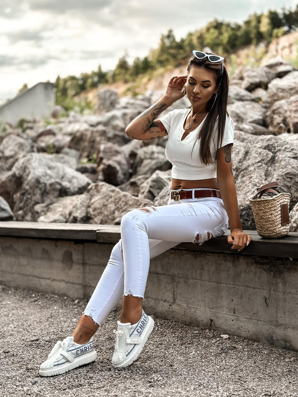 Edoti Moderna ženska majica kratkih rukava bijela EDOTI