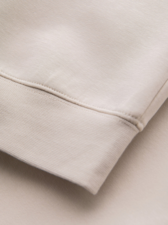 Ombre Clothing Muške trenirke s rebrastim manžetama i ukrasnim patentnim zatvaračem - pijesak Ombre Clothing