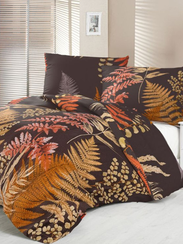 Kvalitex Satensko francusko produženo posteljno rublje Luxury Collection 1+2, 240x220, 70x90cm Paprat smeđe Kvalitex