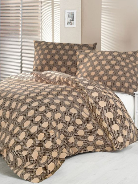 Kvalitex Satensko francusko produženo posteljno rublje Luxury Collection 1+2, 240x220, 70x90cm Carero bež Kvalitex