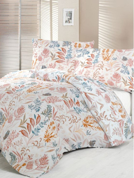 Kvalitex Satenasta francuska produžena posteljina Luxury Collection 1+2, 240x220, 70x90cm Coral garden Kvalitex