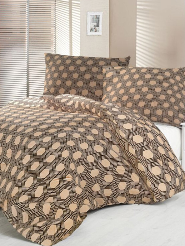 Kvalitex Satenasta produžena posteljina Luxury Collection 140x220, 70x90cm Carero bež Kvalitex