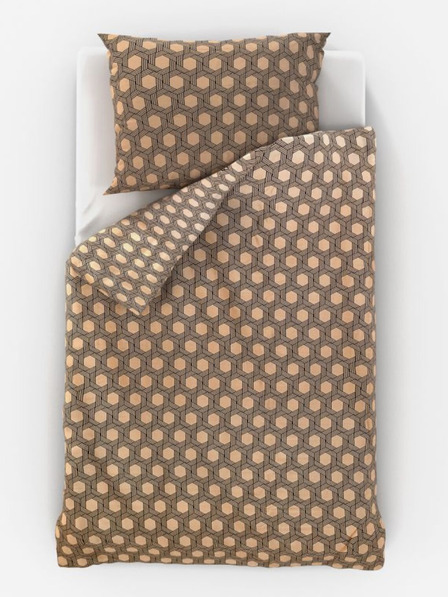 Kvalitex Satenasta produžena posteljina Luxury Collection 140x220, 70x90cm Carero bež Kvalitex