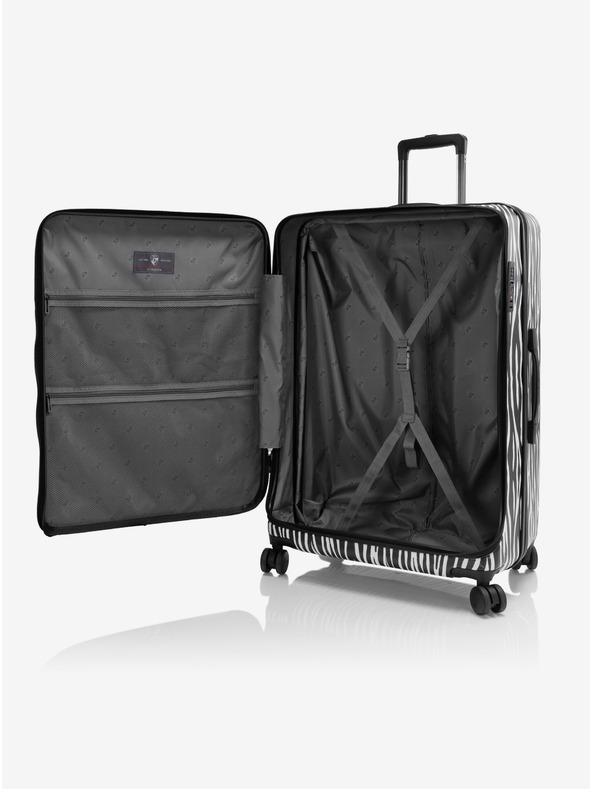 Heys Bijelo-crni putni kofer sa životinjskim uzorkom Heys EZ Fashion L Zebra