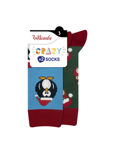Bellinda CRAZY SOCKS 2x - Vesele čarape 2 para - svijetloplava - zelena