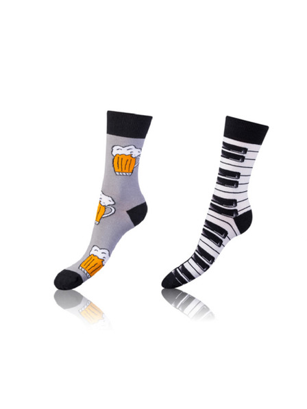 Bellinda CRAZY SOCKS 2x - Vesele čarape 2 para - crna - bijela