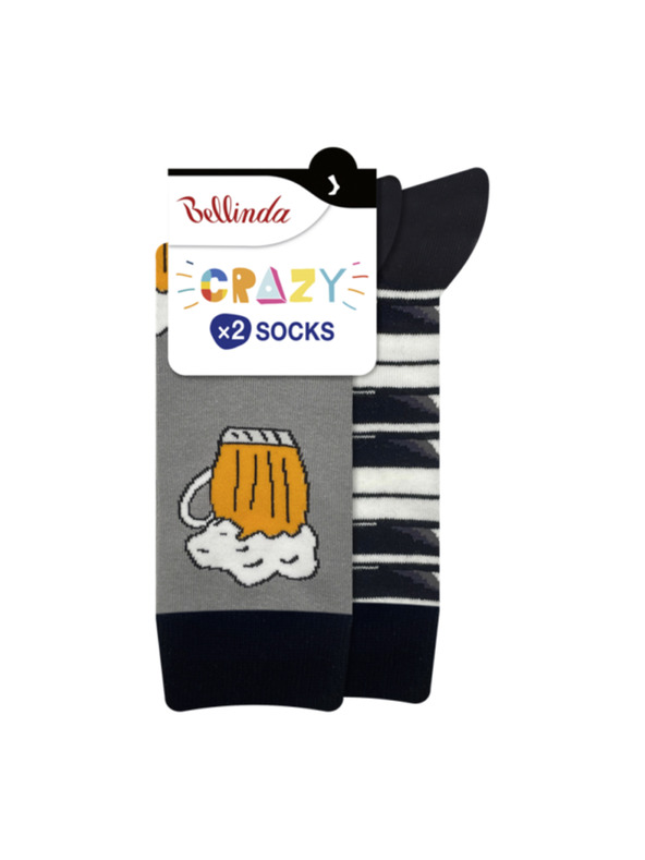 Bellinda CRAZY SOCKS 2x - Vesele čarape 2 para - crna - bijela
