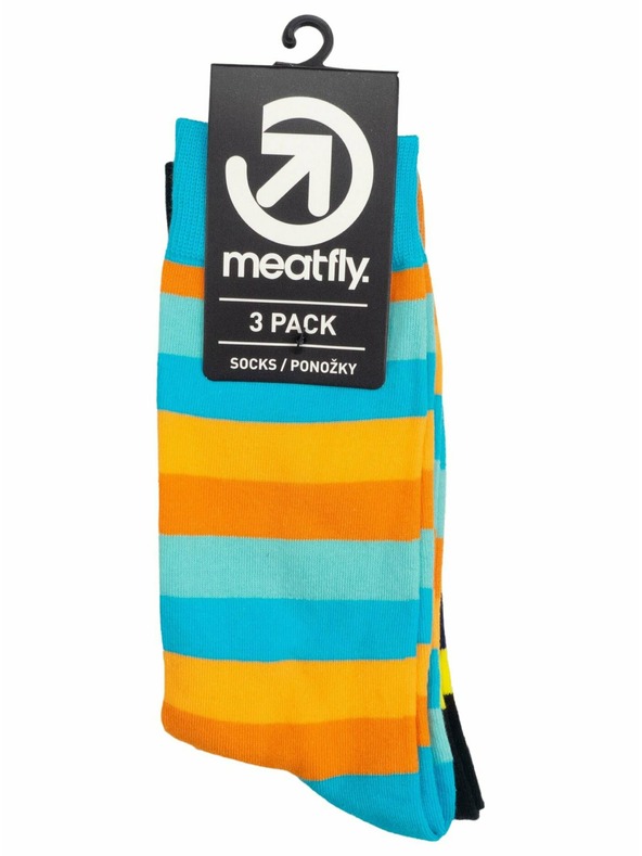 Meatfly Meatfly čarape Lexy Triple Pack Orange Stripes | Višebojan | Veličina