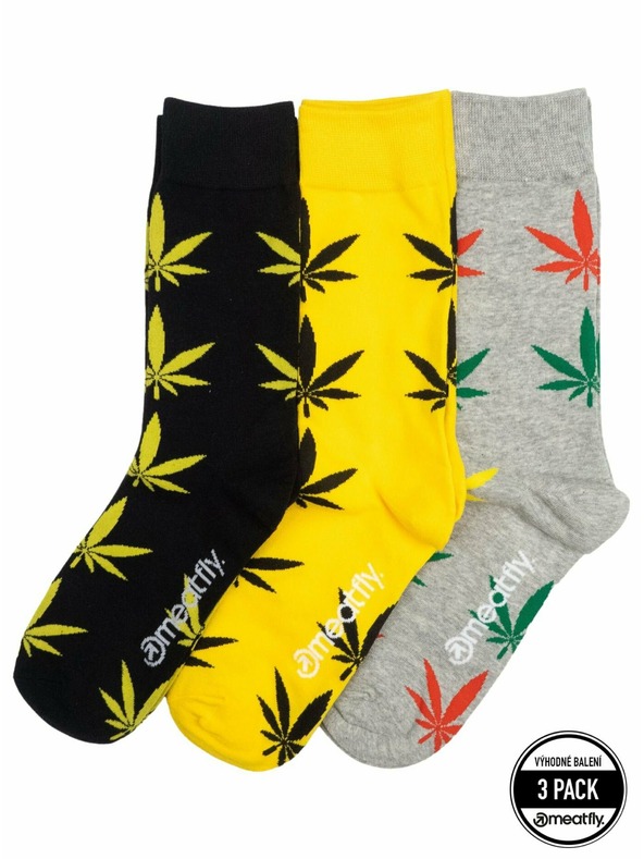 Meatfly Meatfly čarape Lexy Triple Pack Ganja | Višebojan | Veličina