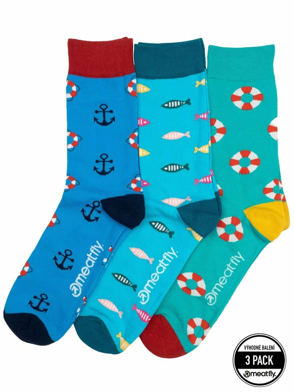 Meatfly Meatfly čarape Lexy Triple Pack Pool | Višebojna | Veličina