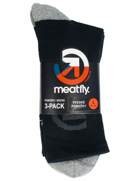 Meatfly Meatfly čarape Long Triple Pack Bike Black | Crna | Veličina