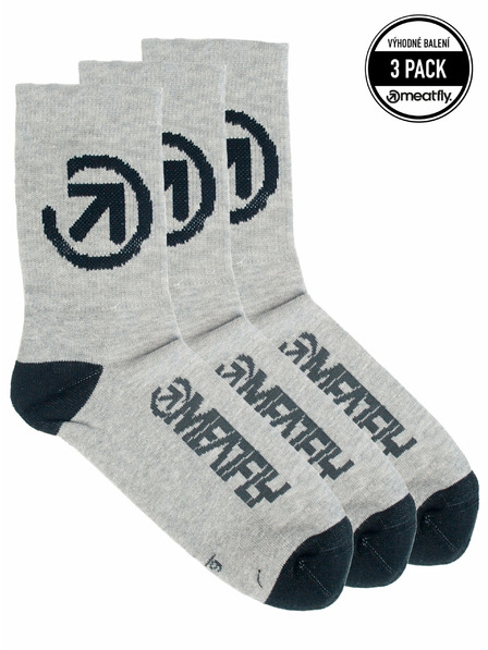 Meatfly Meatfly čarape Long Triple Pack Grey Bike | Siva | Veličina