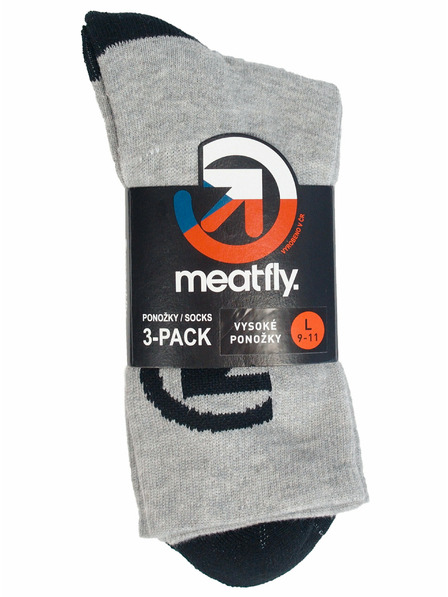 Meatfly Meatfly čarape Long Triple Pack Grey Bike | Siva | Veličina