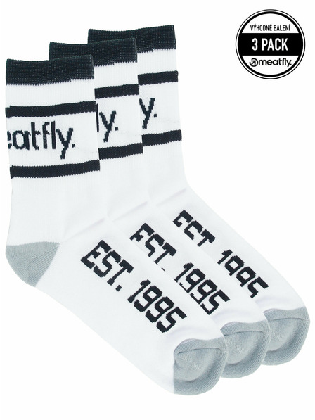 Meatfly Meatfly čarape Long Triple Pack White | Bijela | Veličina