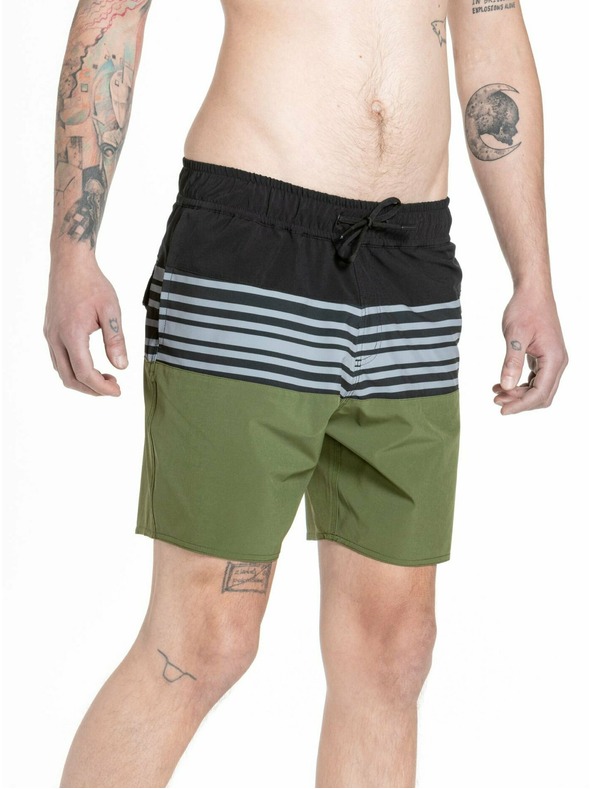 Meatfly Meatfly muške kupaće hlačice Keith Boardshorts 17" Olive / Black | Zelena | Veličina