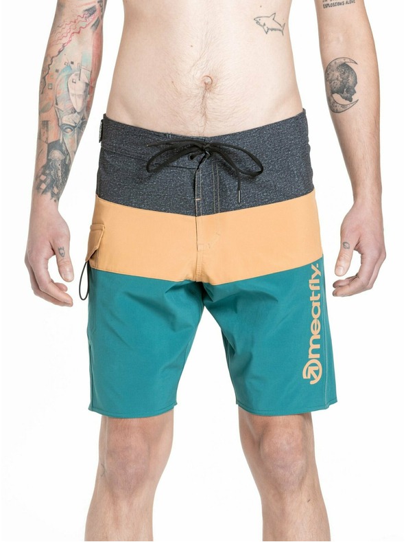 Meatfly Meatfly muške kupaće hlače Mitch Boardshorts 21" Snake Green / Camel | Zelena | Veličina