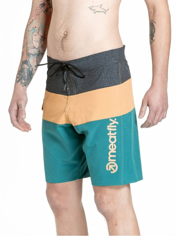 Meatfly Meatfly muške kupaće hlače Mitch Boardshorts 21" Snake Green / Camel | Zelena | Veličina