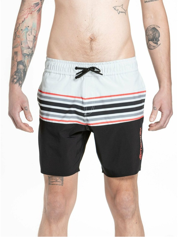 Meatfly Meatfly muške kupaće hlače Keith Boardshorts 17" Light Grey / Red Orange | Siva | Veličina