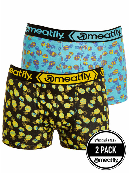Meatfly Meatfly muške bokserice Balboa Boxershorts Double Pack Pineapple | Crna | Veličina