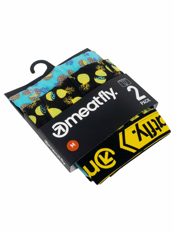 Meatfly Meatfly muške bokserice Balboa Boxershorts Double Pack Pineapple | Crna | Veličina