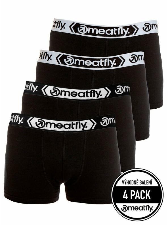 Meatfly Meatfly muške bokserice Balboa Boxershorts Four Pack Black/Black | Crna | Veličina