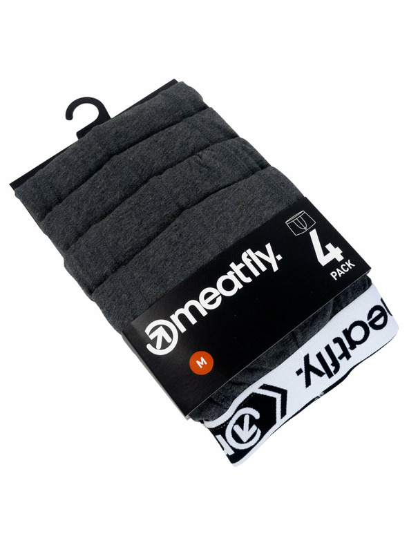 Meatfly Meatfly muške bokserice Balboa Boxershorts Four Pack Grey Heather | Siva | Veličina