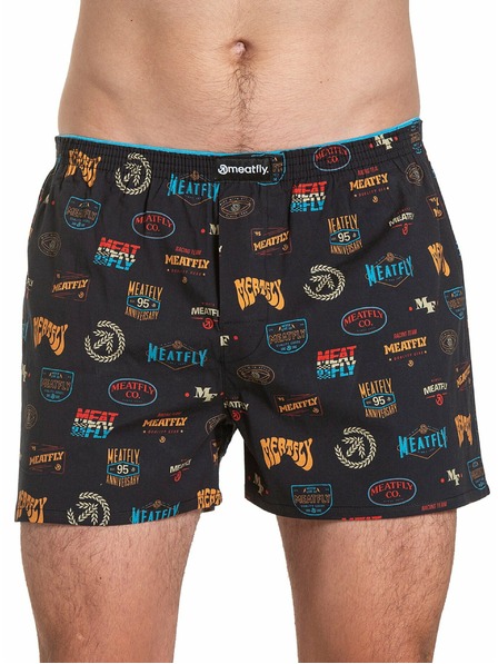 Meatfly Meatfly muške kratke hlače Agostino Badges Gift Pack | Crna | Veličina