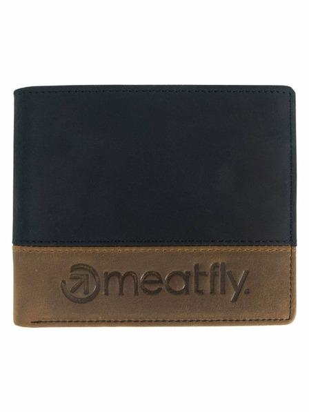 Meatfly Meatfly kožni novčanik Eddie Premium Black/Oak | Crna | Veličina
