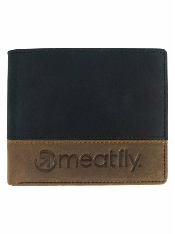 Meatfly Meatfly kožni novčanik Eddie Premium Black/Oak | Crna | Veličina