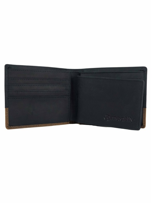 Meatfly Meatfly kožni novčanik Eddie Premium Black/Oak | Crna | Veličina