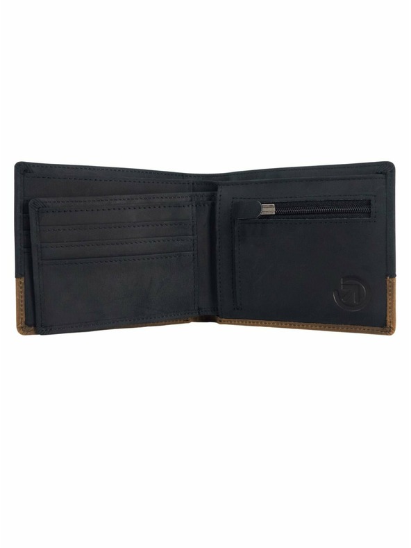 Meatfly Meatfly kožni novčanik Eddie Premium Black/Oak | Crna | Veličina