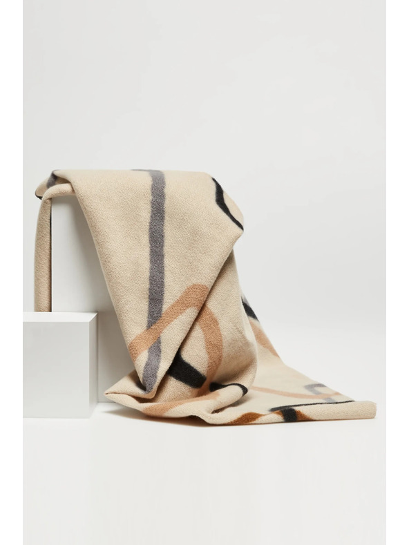 Moodo Smeđe-bež ženski Moodo šal s uzorkom