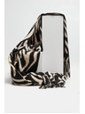 Moodo Krem-crni ženski šal s uzorkom Moodo