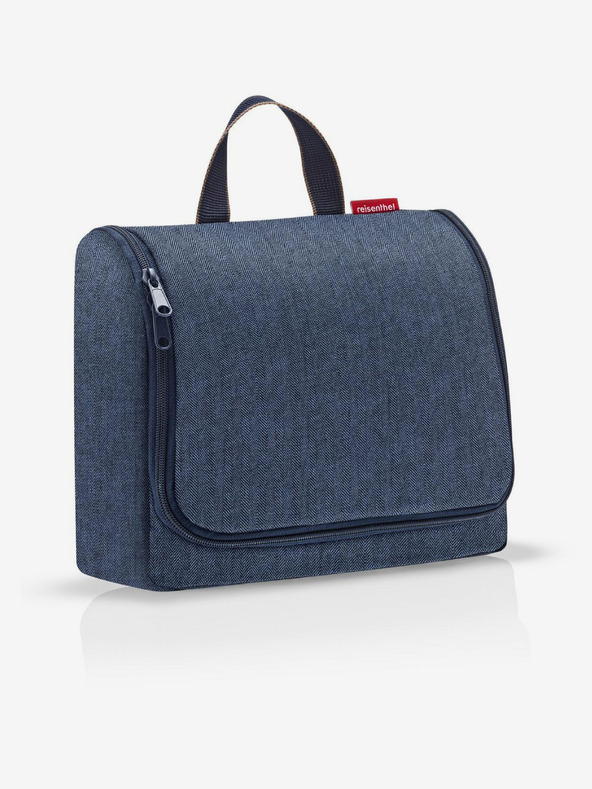 Reisenthel Tamno plava kozmetička torbica Reisenthel Toiletbag XL Herringbone Dark Blue