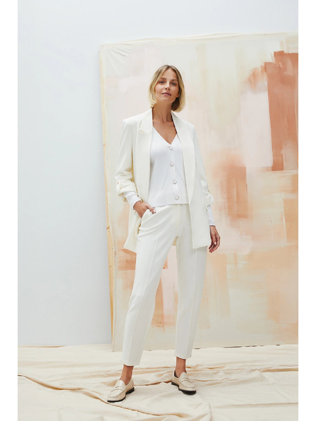 Moodo Bijele ženske hlače Moodo