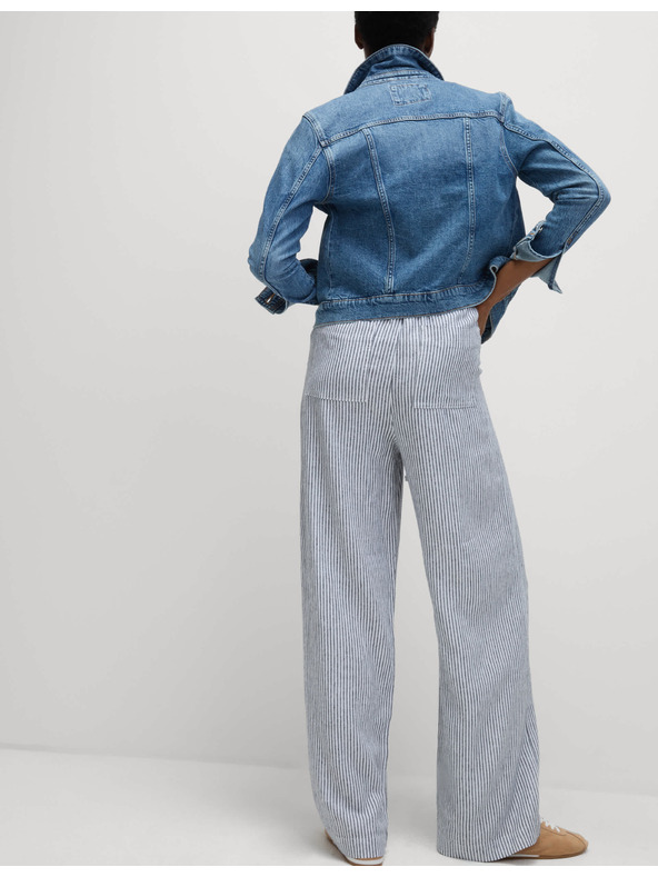 Marks & Spencer Hlače širokih nogavica s visokim udjelom lana Marks & Spencer siva