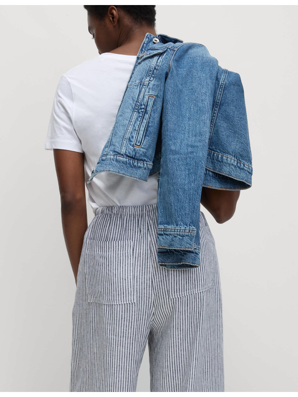 Marks & Spencer Hlače širokih nogavica s visokim udjelom lana Marks & Spencer siva