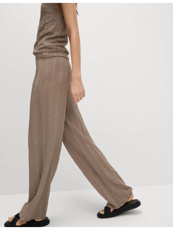 Marks & Spencer Teksturirane wide leg hlače Marks & Spencer