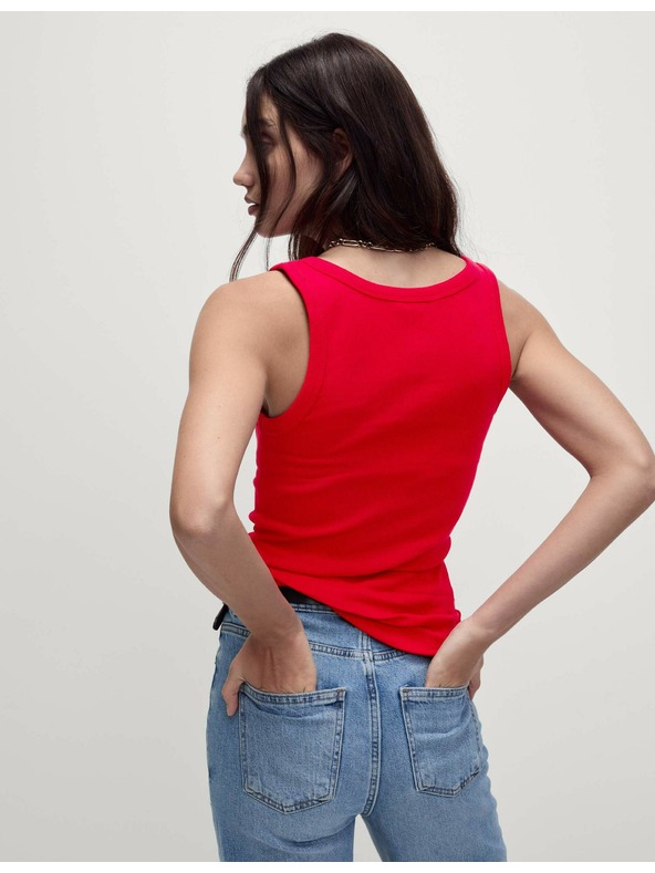 Marks & Spencer Rebrasti top s visokim udjelom pamuka Marks & Spencer crvena