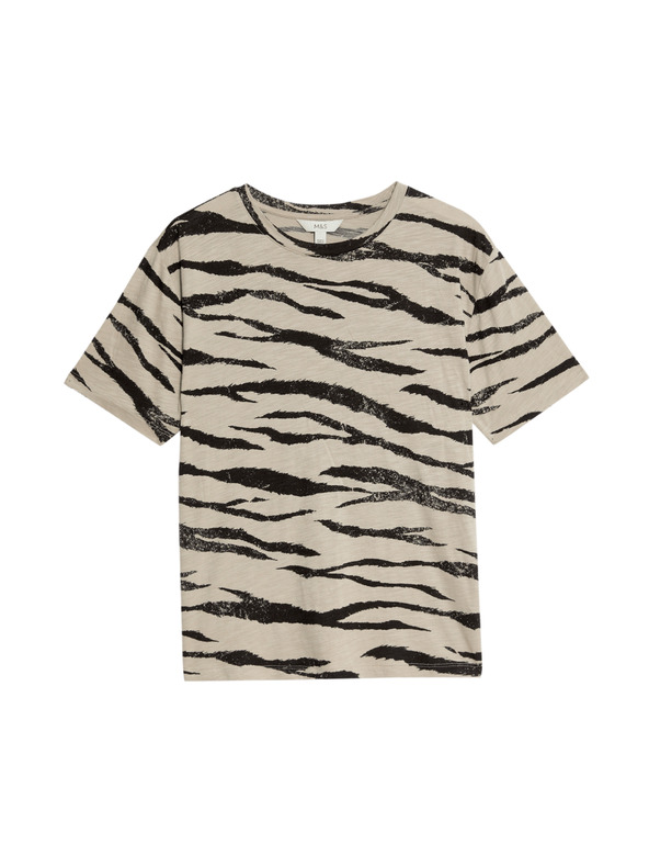 Marks & Spencer Majica s tiskom, od mješavine pamuka i modala Marks & Spencer bež