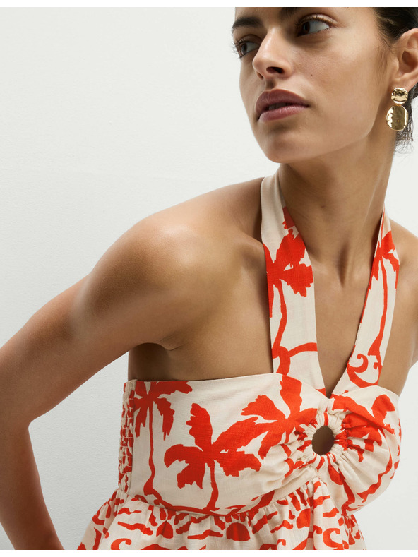 Marks & Spencer Plažni top od čiste pamučne tkanine, s printom Marks & Spencer crvena