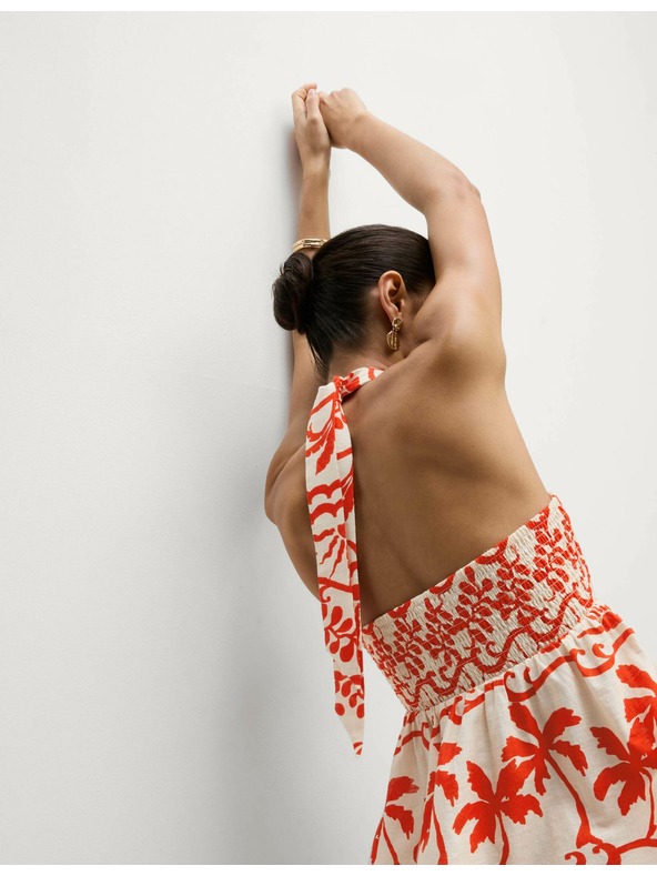 Marks & Spencer Plažni top od čiste pamučne tkanine, s printom Marks & Spencer crvena