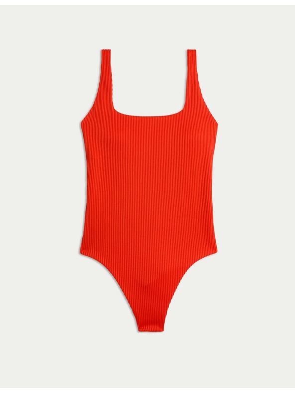 Marks & Spencer Teksturirani kupaći kostim s ovalnim izrezom Marks & Spencer crvena