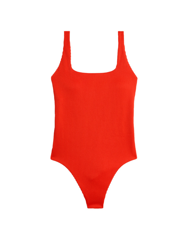 Marks & Spencer Teksturirani kupaći kostim s ovalnim izrezom Marks & Spencer crvena