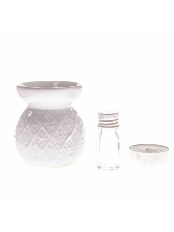 Casa de Engel Keramička aromska lampa + ulje, svijeća, miris svježeg rublja, 0/96